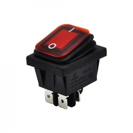 Körüklü Geniş Işıklı Anahtar Kırmızı 16 Amper