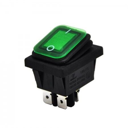 Körüklü Geniş Işıklı Anahtar Yeşil 16 Amper