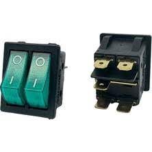 İkili Işıklı Anahtar Yeşil 16 Amper