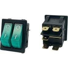 İkili Işıklı Anahtar Yeşil 16 Amper